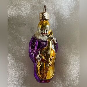 VINTAGE German Clown with Violin Ornament